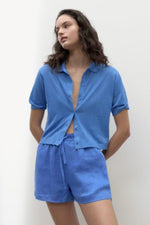 Juniper Knitted Linen Shirt French Blue Ecoalf