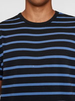 Regular Short Sleeve Striped O-Neck Tshirt Knowledge Cotton Apparel