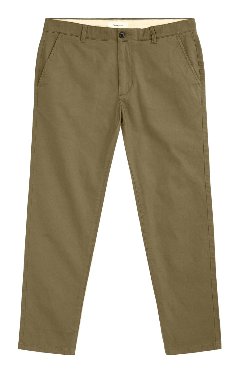 Burned Olive Chuck Regular Canvas Pants Knowledge Cotton Apparel