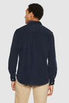 Dark Navy Regular Fit Corduroy Shirt Knowledge Cotton Apparel