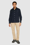 Dark Navy Regular Fit Corduroy Shirt Knowledge Cotton Apparel