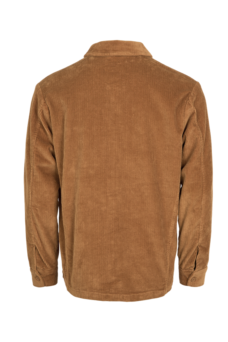 Streched 8-Wales Corduroy Overshirt Brown Sugar KNowledge Cotton Apparel