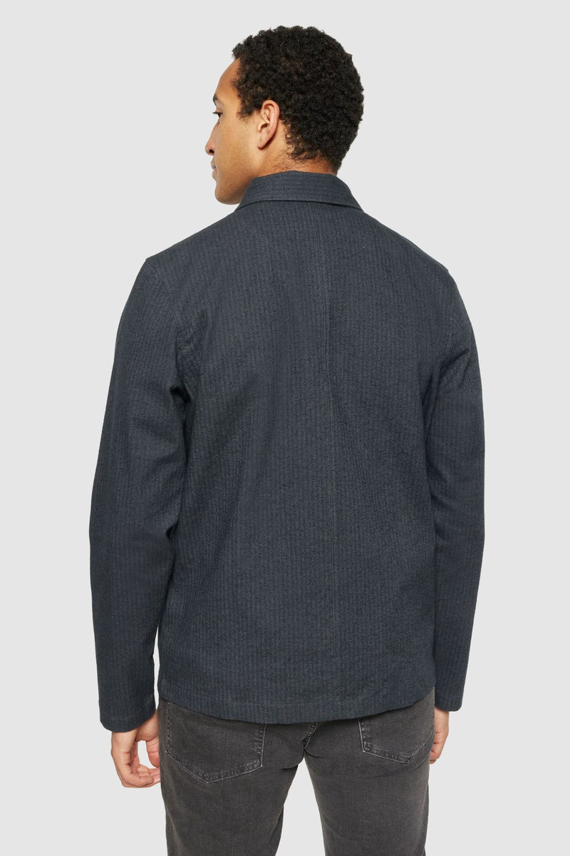 Grey Flannel Herringbone Overshirt Knowledge Cotton Apparel