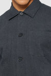 Grey Flannel Herringbone Overshirt Knowledge Cotton Apparel