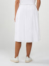 Poplin Elastic Waist White Skirt