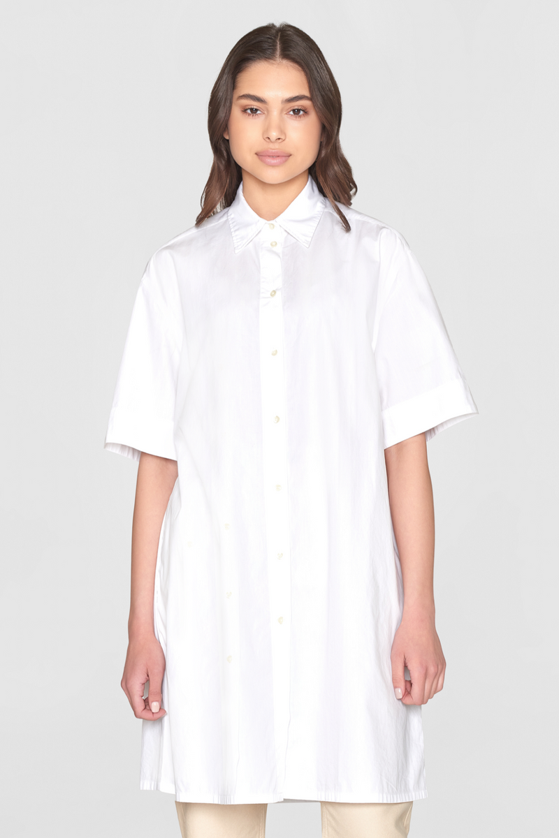 a line poplin shirt dress Poplin A-line shirt dress