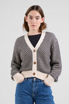 Bubble Knit Black/Vanilla White Kanan Cardigan Dedicated