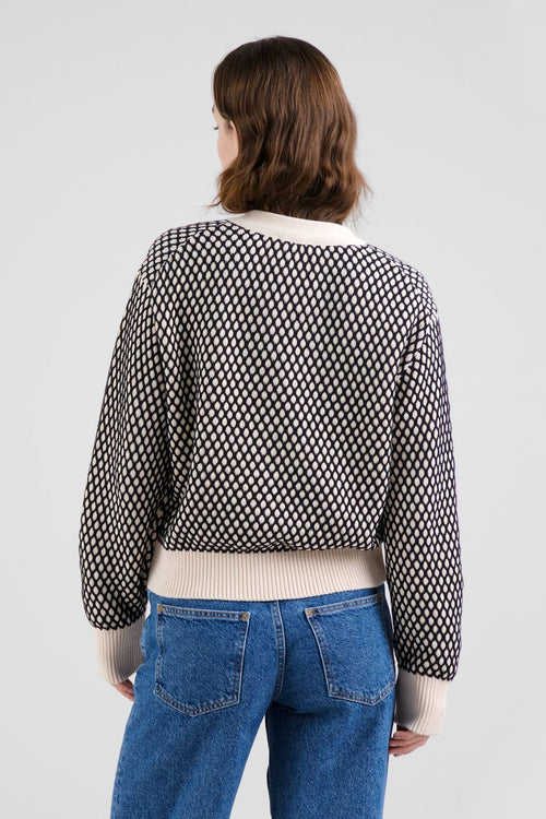 Bubble Knit Black/Vanilla White Kanan Cardigan Dedicated