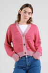 Bubble Knit True Red/Lilas Pink Kanan Cardigan Dedicated