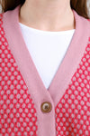 Bubble Knit True Red/Lilas Pink Kanan Cardigan Dedicated