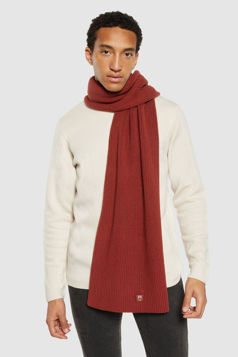 Fired Brick Rib Knit Scarf Knowledge Cotton Apparel