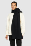 Black Rib Knit Scarf Knowledge Cotton Apparel