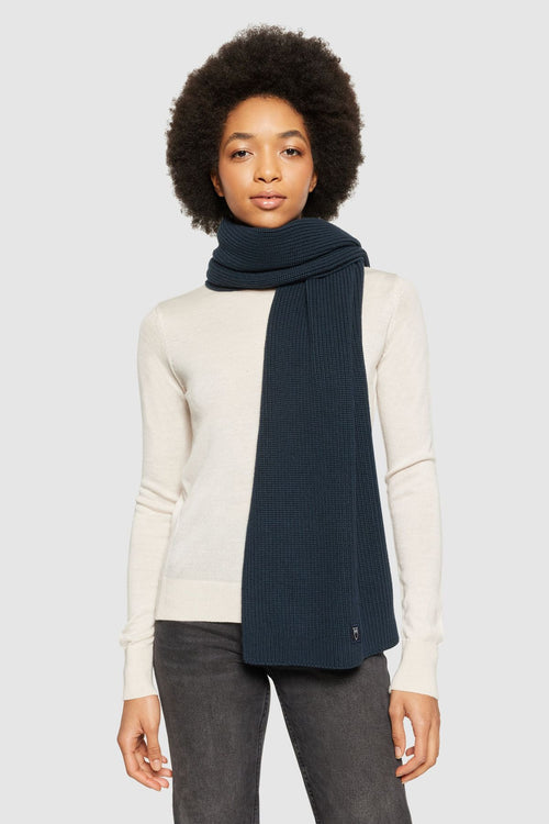 Rib Knit Scarf Navy Knowledge Cotton Apparel