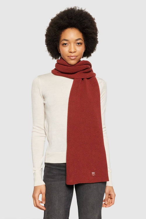 Fired Brick Rib Knit Scarf Knowledge Cotton Apparel