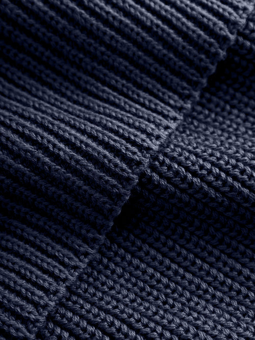 Rib Knit Scarf Navy Knowledge Cotton Apparel