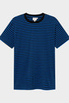 Black and Surf Blue Stripe Stockholm Tshirt Dedicated