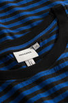 Black and Surf Blue Stripe Stockholm Tshirt Dedicated