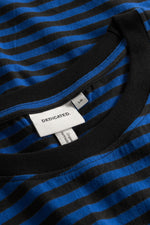 Black and Surf Blue Stripe Stockholm Tshirt Dedicated