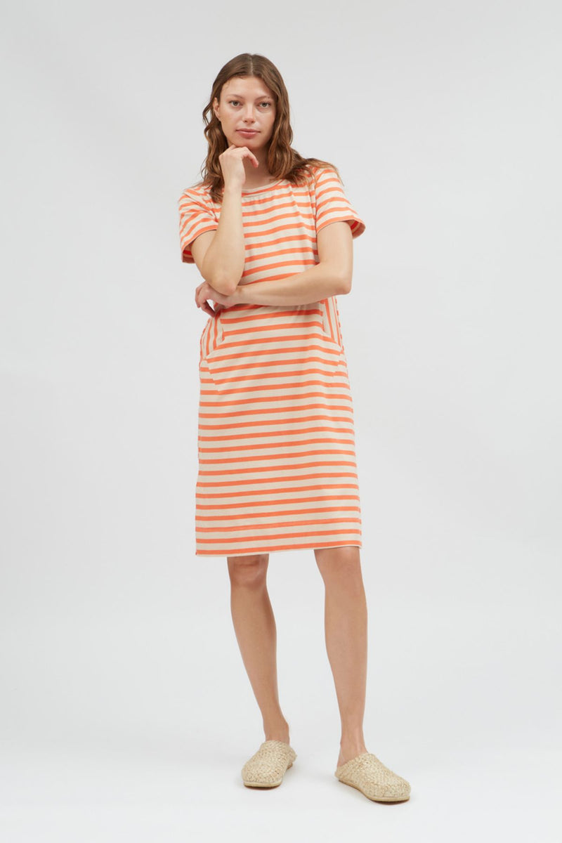 Mandarin Red Stripes Aras Dress Suite13