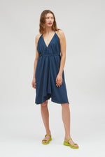 Multiposition Short Blue Night Tencel Dress Suite13