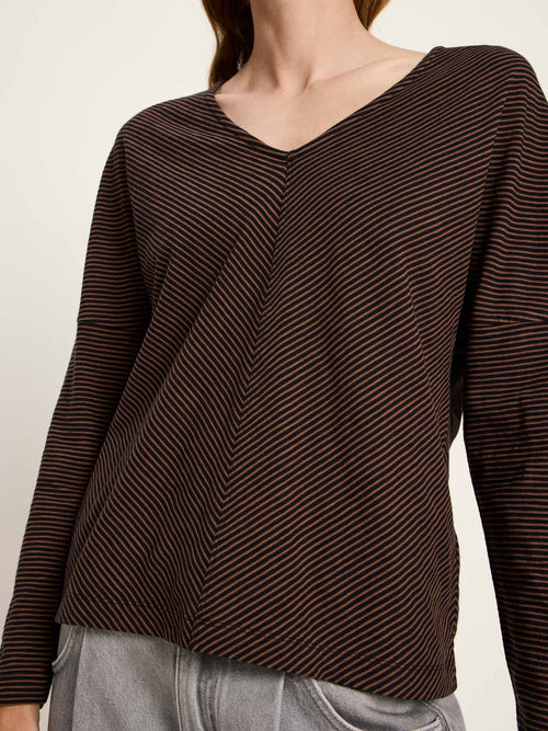 V Neck Striped Top Lanius