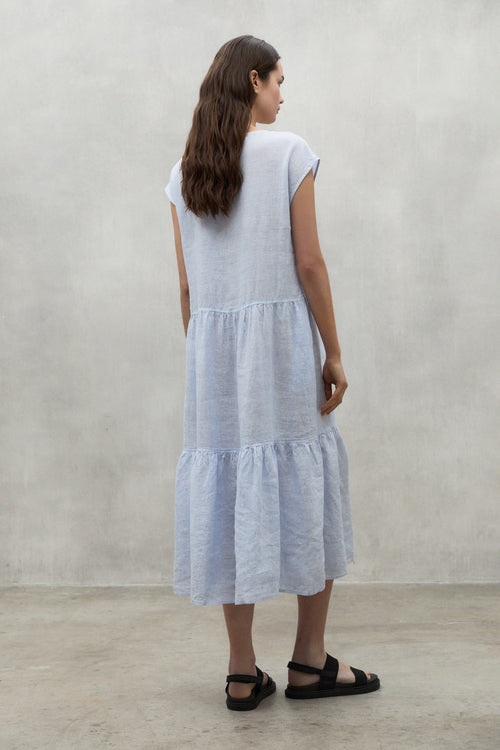 Light Blue Arcilla Linen Dress Ecoalf