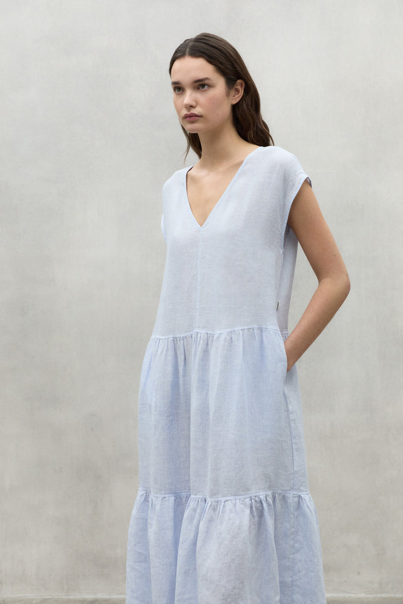 Light Blue Arcilla Linen Dress Ecoalf