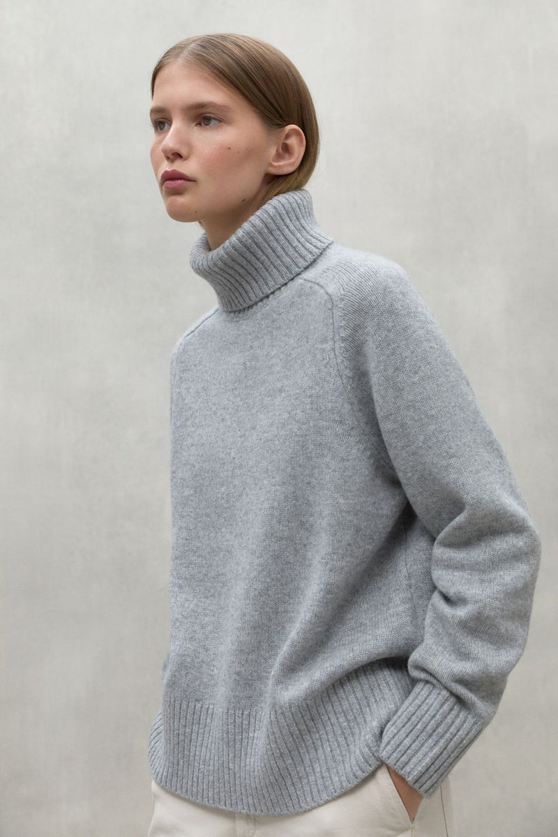 Grey Caqui Turtleneck Jumper Ecoalf