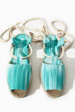 Floating Turquoise Dora Flat Sandals by Marionas Barcelona