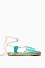 Floating Turquoise Dora Flat Sandals by Marionas Barcelona