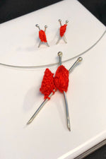 Knitting Needles Silver Earrings Otro Mundo Barcelona