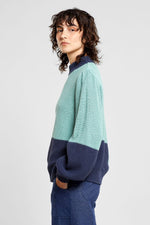 Sweater Knitted Rutbo Blocks Green Dedicated