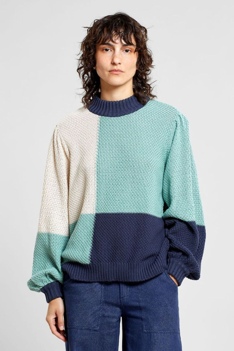 Sweater Knitted Rutbo Blocks Green Dedicated