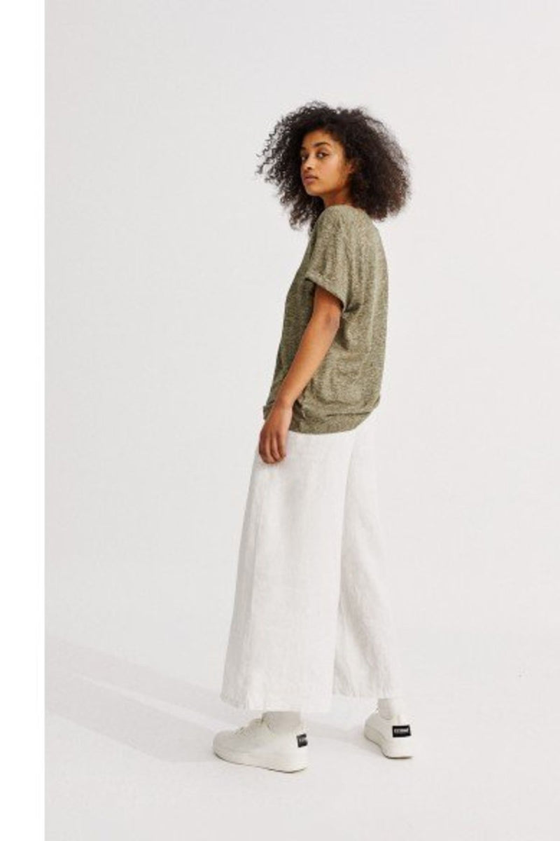 Ceylan Charcoal khaki Linen Tshirt Ecoalf