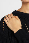 Ockelbo Pointelle Knit Sweater Black Dedicated