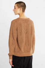 Ockelbo Pointelle Knit Sweater Brown Dedicated