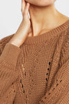 Ockelbo Pointelle Knit Sweater Brown Dedicated