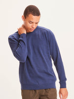 Blue Field O-Neck Long Stable  Cotton Knit Knowledge Cotton Apparel