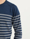 Forrest Striped Long Stable Cotton Raglan Roll Edge Knit Knowledge Cotton Apparel