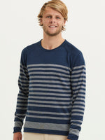 Forrest Striped Long Stable Cotton Raglan Roll Edge Knit Knowledge Cotton Apparel