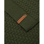 Field O-Neck Structured Knit Forrest Green Knowledge Cotton Apparel
