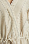 Striped Hemp Wrap Look Dress Lanius