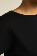 Short Sleeve with Trim Black Tshirt Lanius
