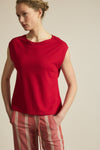 Sleeveles Hemp Red Shirt Lanius
