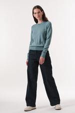 Round Neck Sweater Ice Blue LANIUS