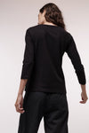 Black 3/4 Sleeves Organic Cotton and Hemp Tshirt Lanius
