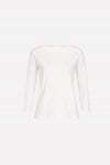 White 3/4 Sleeves Organic Cotton Hemp Tshirt Lanius
