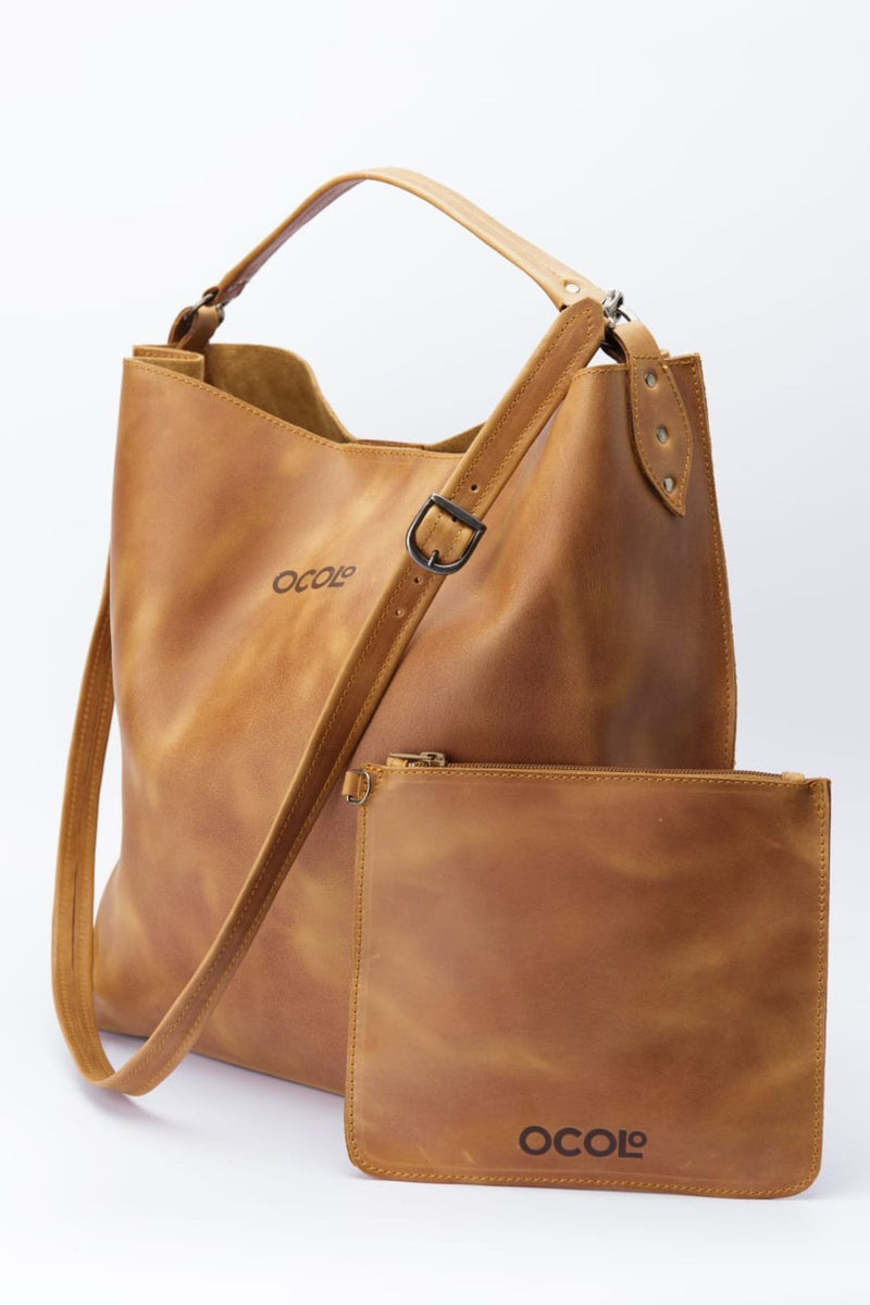 Camel Tote Leather Bag