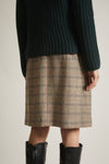 Merino Wool Glen Check Skirt Lanius