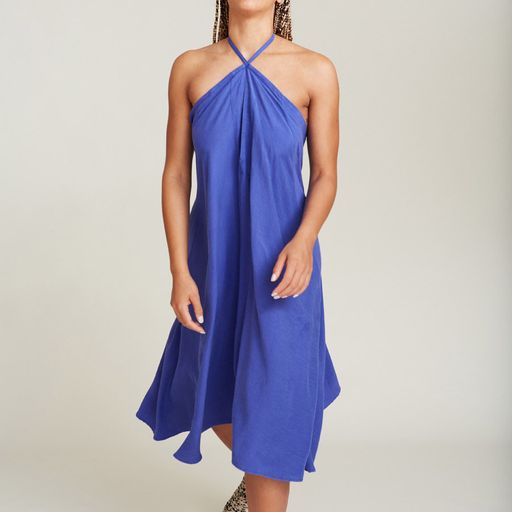 Multiposition Short Tencel Dress Majorica Blue Dress Suite13